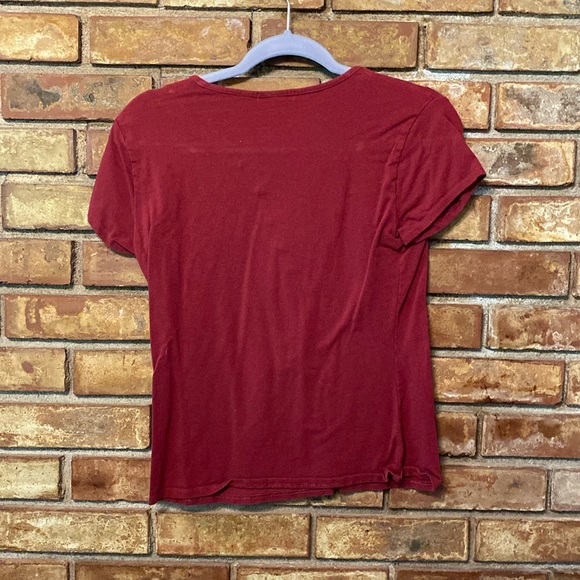 Charlotte Russe plunge v-neck crisscross top  short sleeve size L - Picture 2 of 3